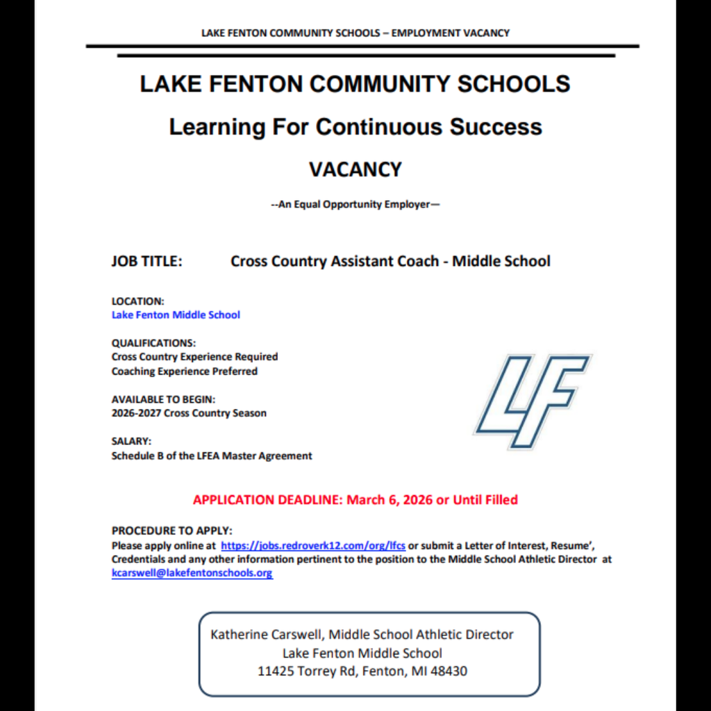 middle school cross country assistant coach job postings