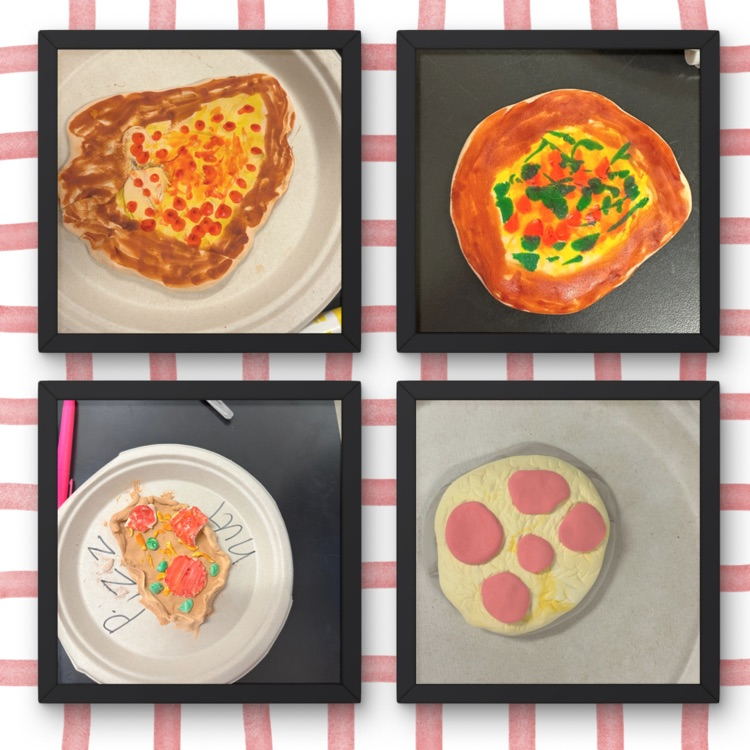 pictures of pizzas made out of clay 