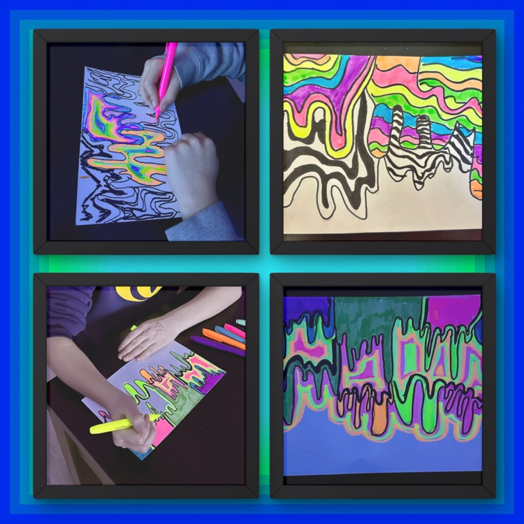 pictures of children’s artwork that glows in black lights 