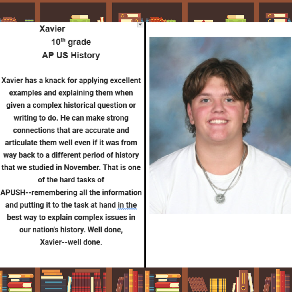 xavier AP student of the month