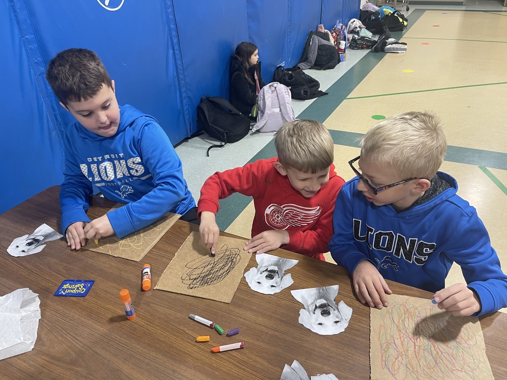 students making an art project