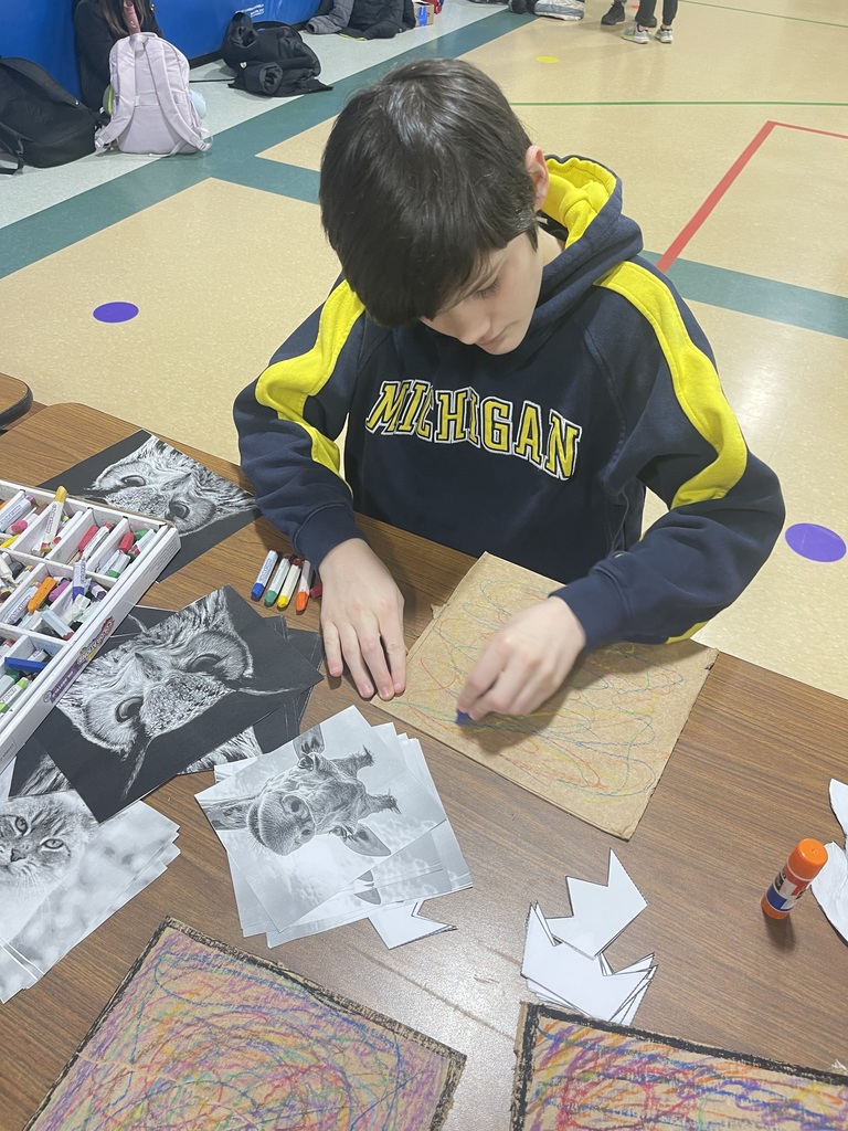 students making an art project