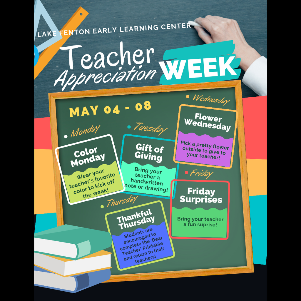 Teacher appreciation week calendar