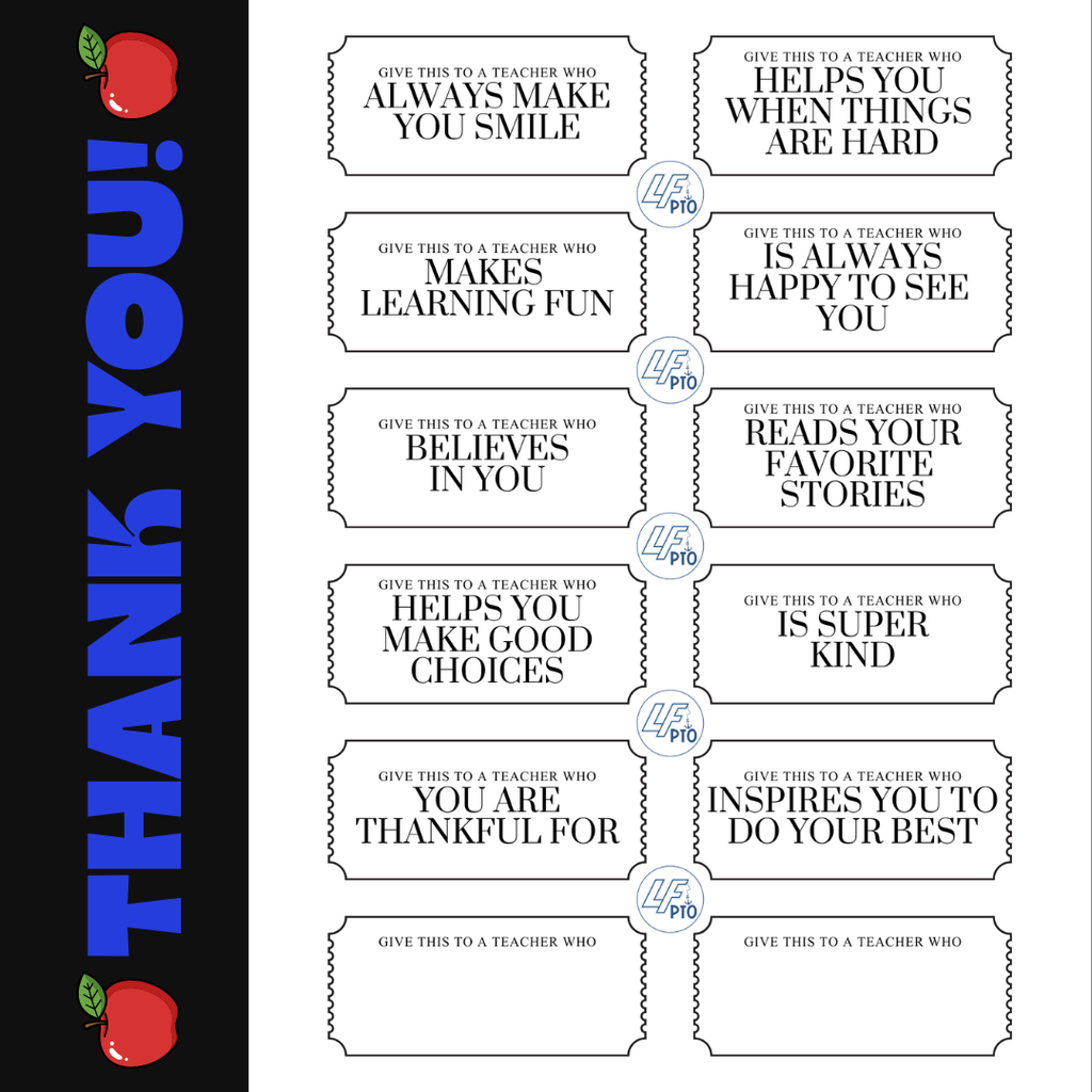 Teacher Appreciation Golden Ticket Printable
