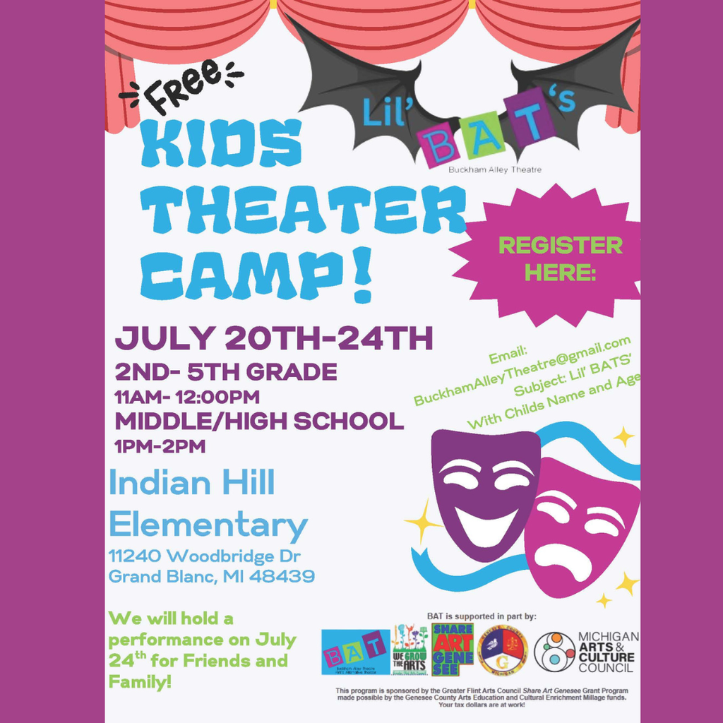 Free Theater Camp July 20-24 at Indian Hill Elementary