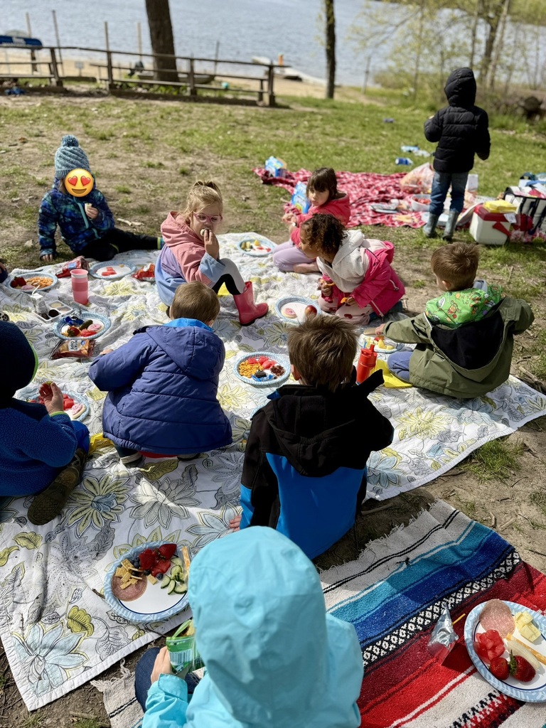 kids having a picnic outside