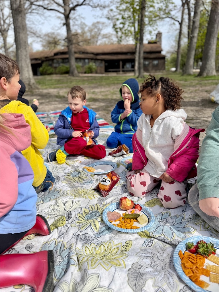 kids having a picnic outside