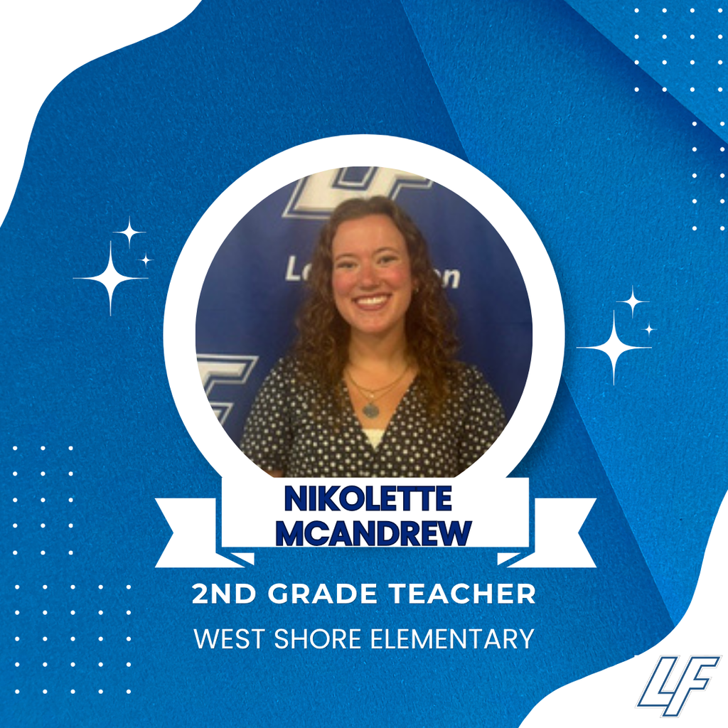 New Staff Welcome image- Nikolette McAndrew 2nd grade teacher West Shore Elementary