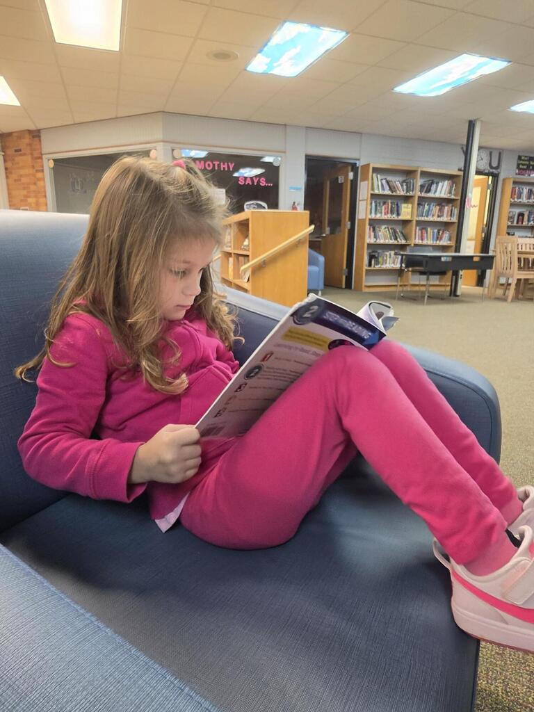 girl reading a book