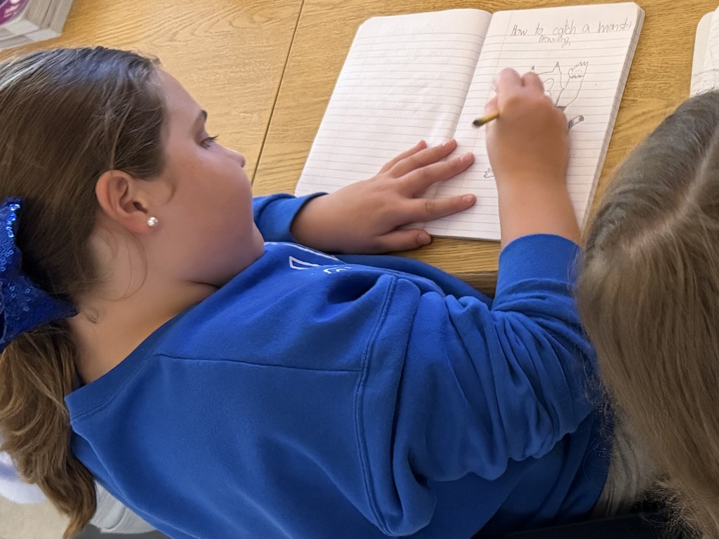 girl drawing a picture at his desk