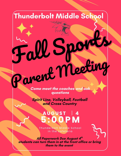Fall Sports Registration and Parent Meeting