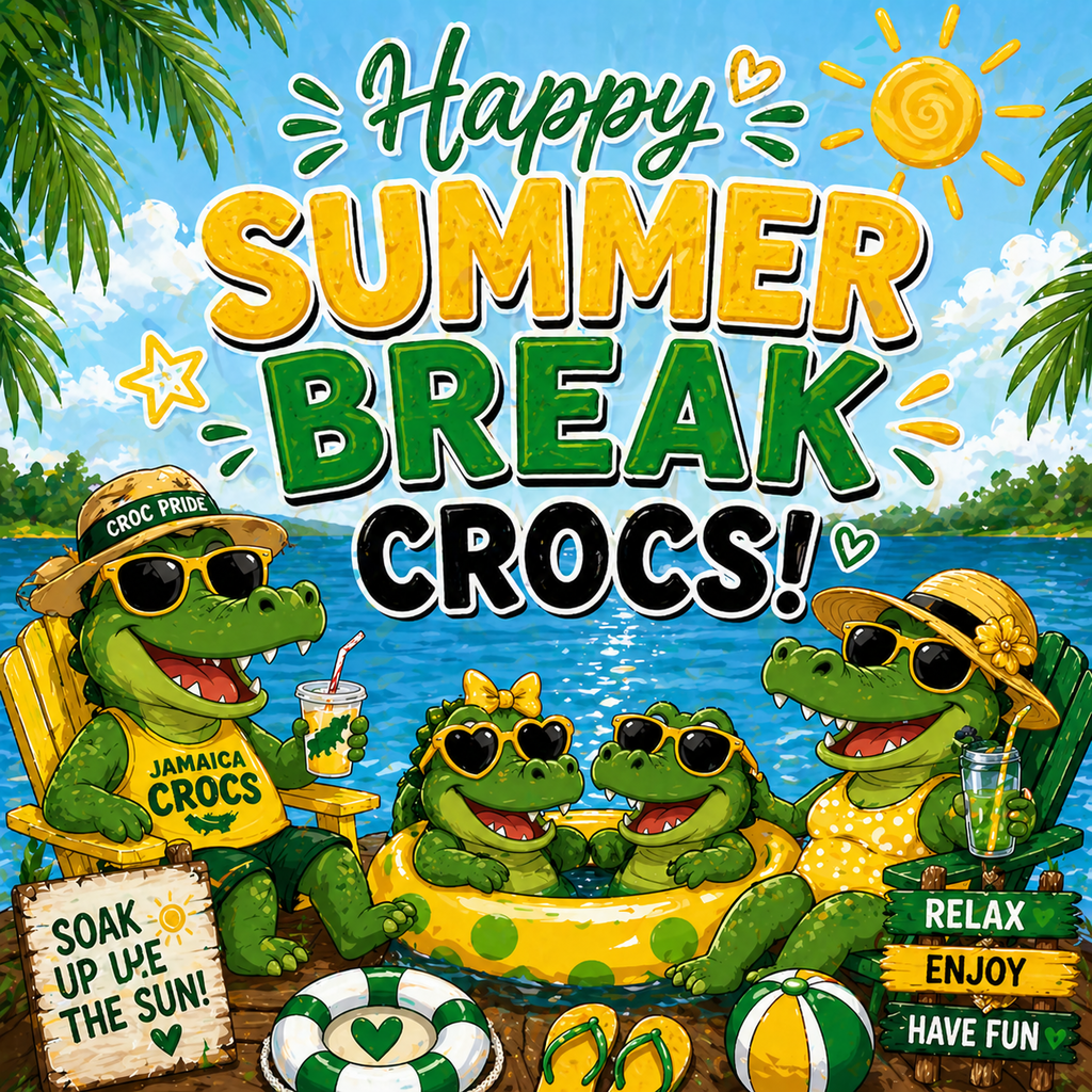 ☀️🐊 Happy Summer Break, Crocs! 🐊☀️ That’s a wrap on an incredible school year! 💚💛 Now it’s time to relax, have fun, and soak up all the sunshine! 😎🌴 We hope your days are filled with laughter, family time, and making unforgettable memories by the water and beyond! 🌊✨ Stay safe, enjoy every moment, and we’ll see you back soon ready to shine! 🌟