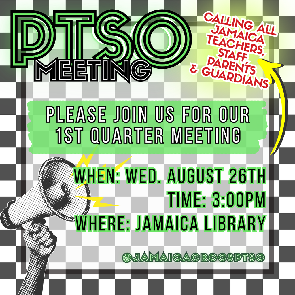 1st Quarter PTSO Meeting will be on Wednesday August 26th at 3pm in the library
