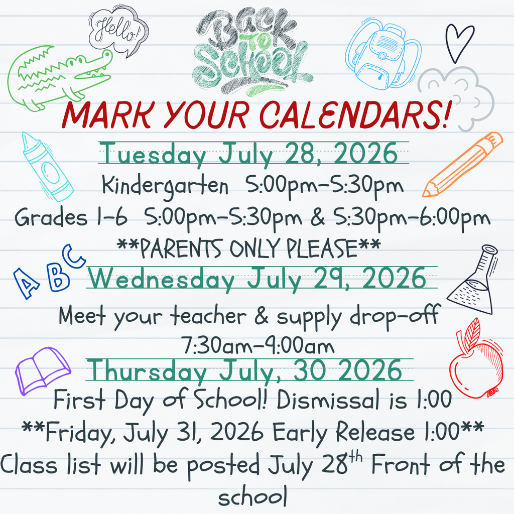Mark Your Calendars!