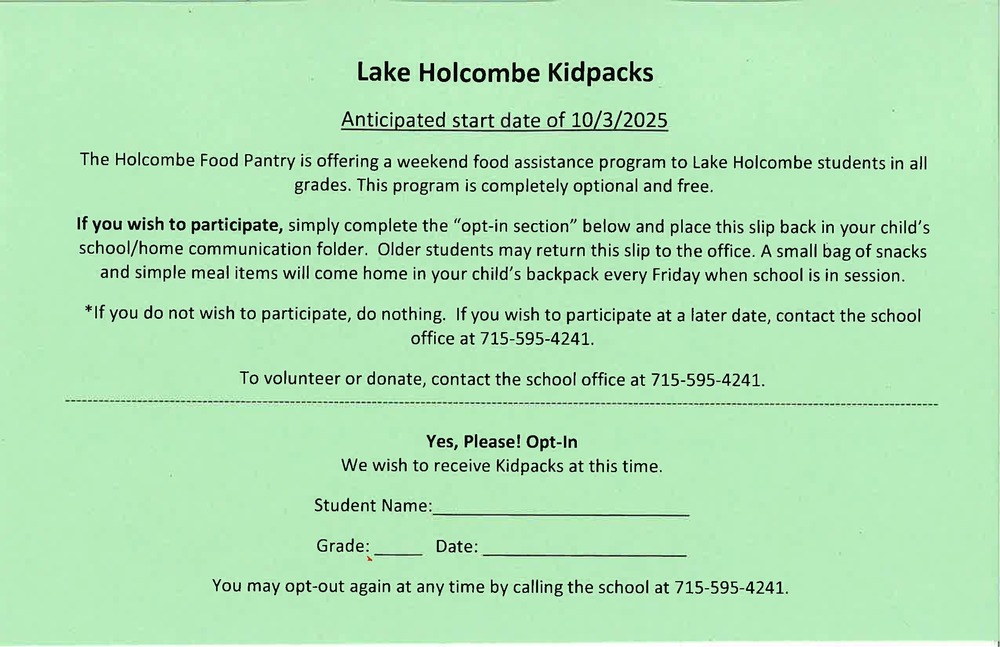 Kidpack form