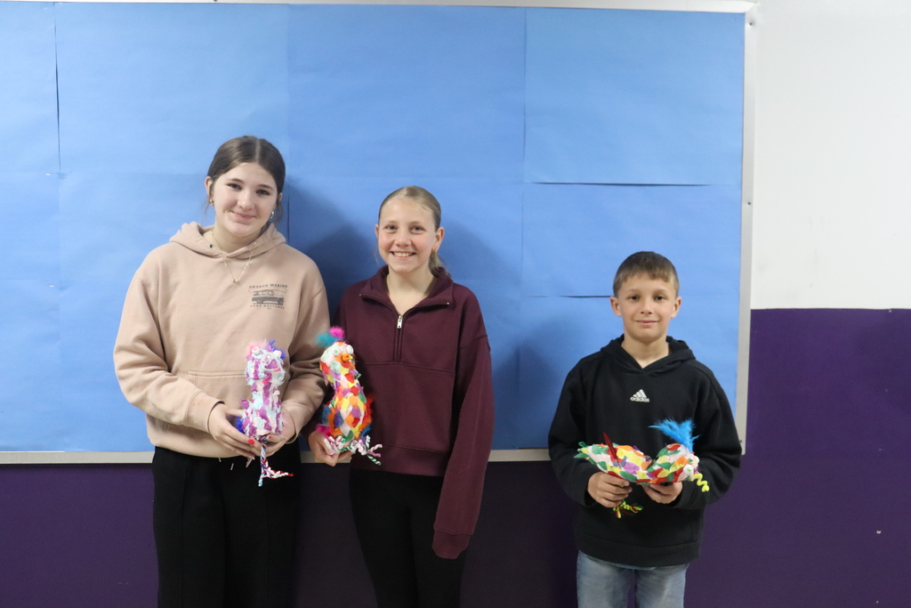 Students and art items