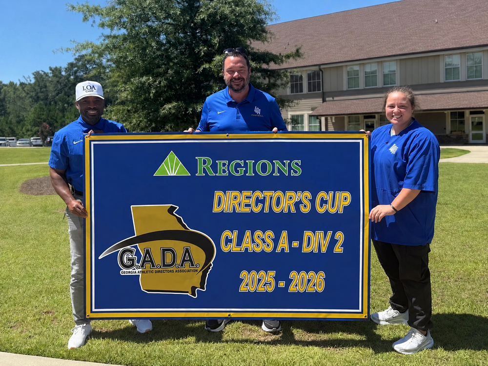 Team with banner