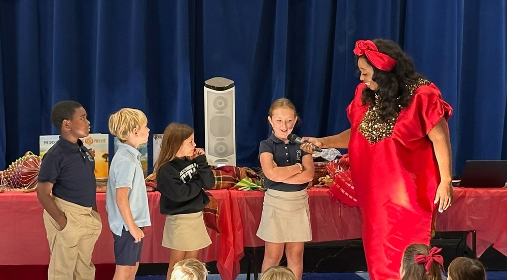 Author with students