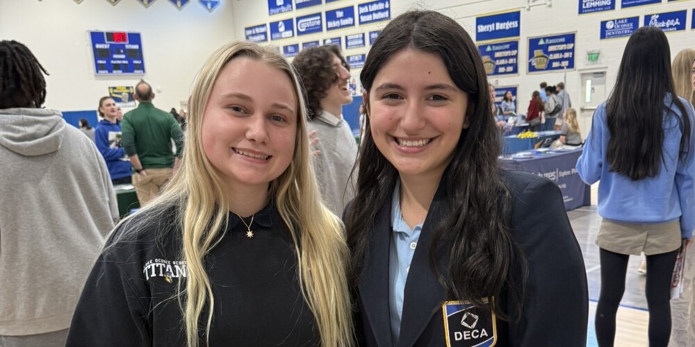 two students at fair