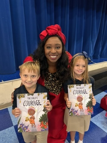 Author with students