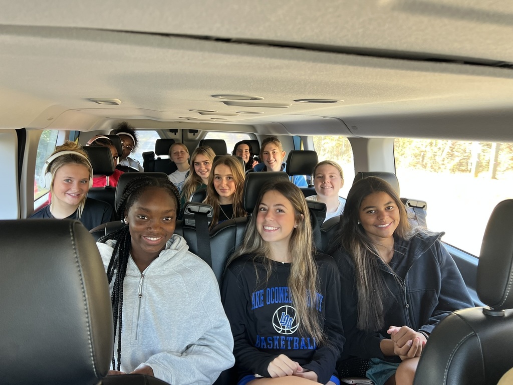 Students riding in van