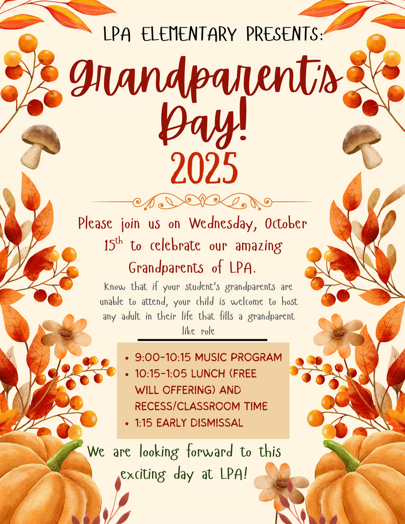 LPA Elementary Grandparent's Day Flyer
