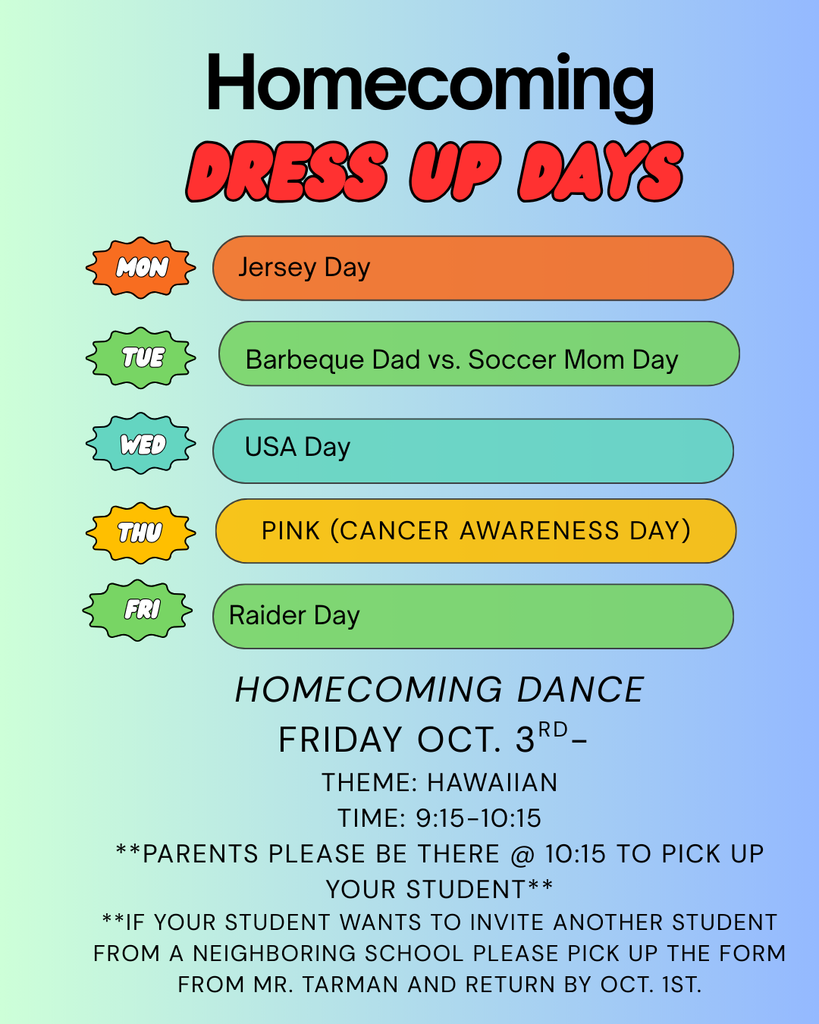 Middle School  Homecoming Information 