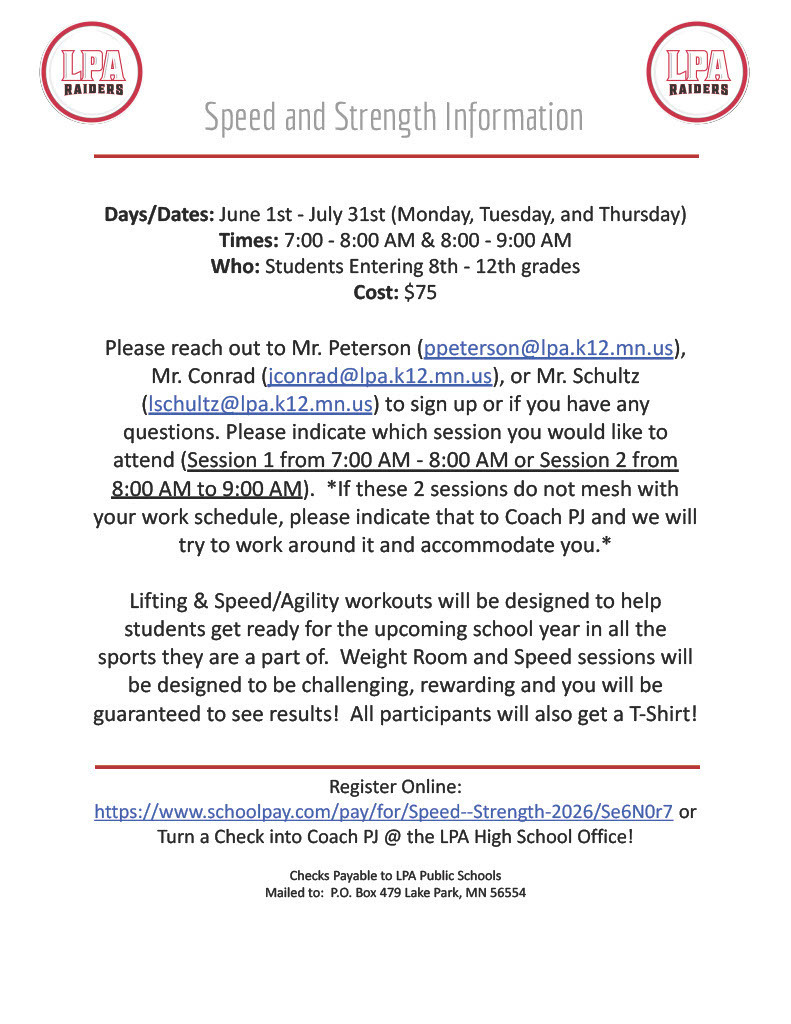 Speed and Strength Info