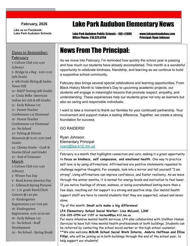 LPA Elementary February Newsletter