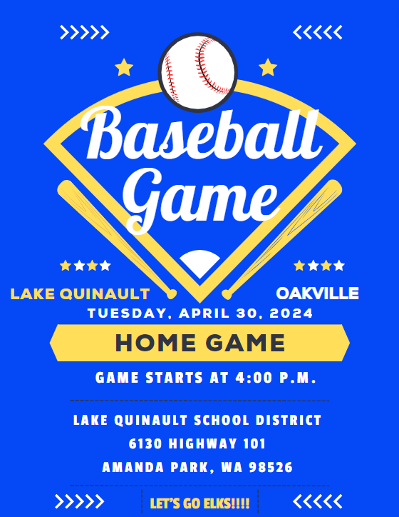 BASEBALL HOME GAME AGAINST OAKVILLE TUESDAY, APRIL 30, 2024 GAME STARTS AT 4:00 P.M.