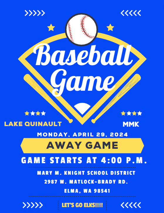 AWAY BASEBALL GAME MONDAY, APRIL 29 AT 4 P.M. AGAINST MMK