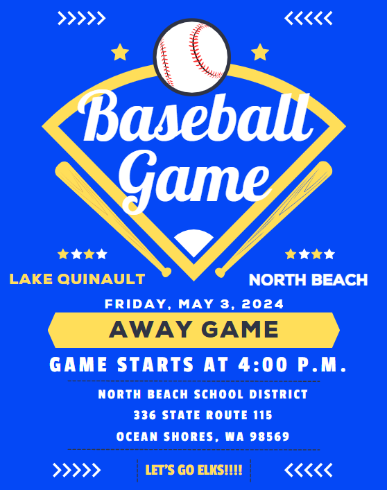 AWAY BASEBALL GAME FRIDAY, MAY 5 AT 4 P.M. AGAINST NORTH BEACH