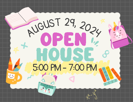 Open House August 29, 2024 5-7PM