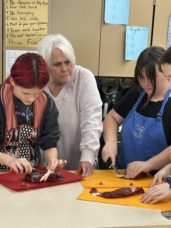 Culinary Class cutting elk steaks