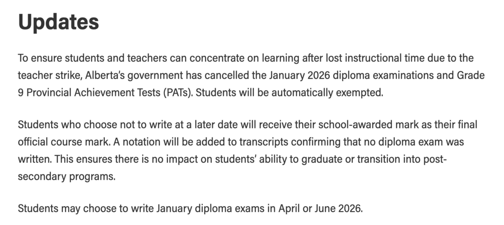 January Diploma Exams