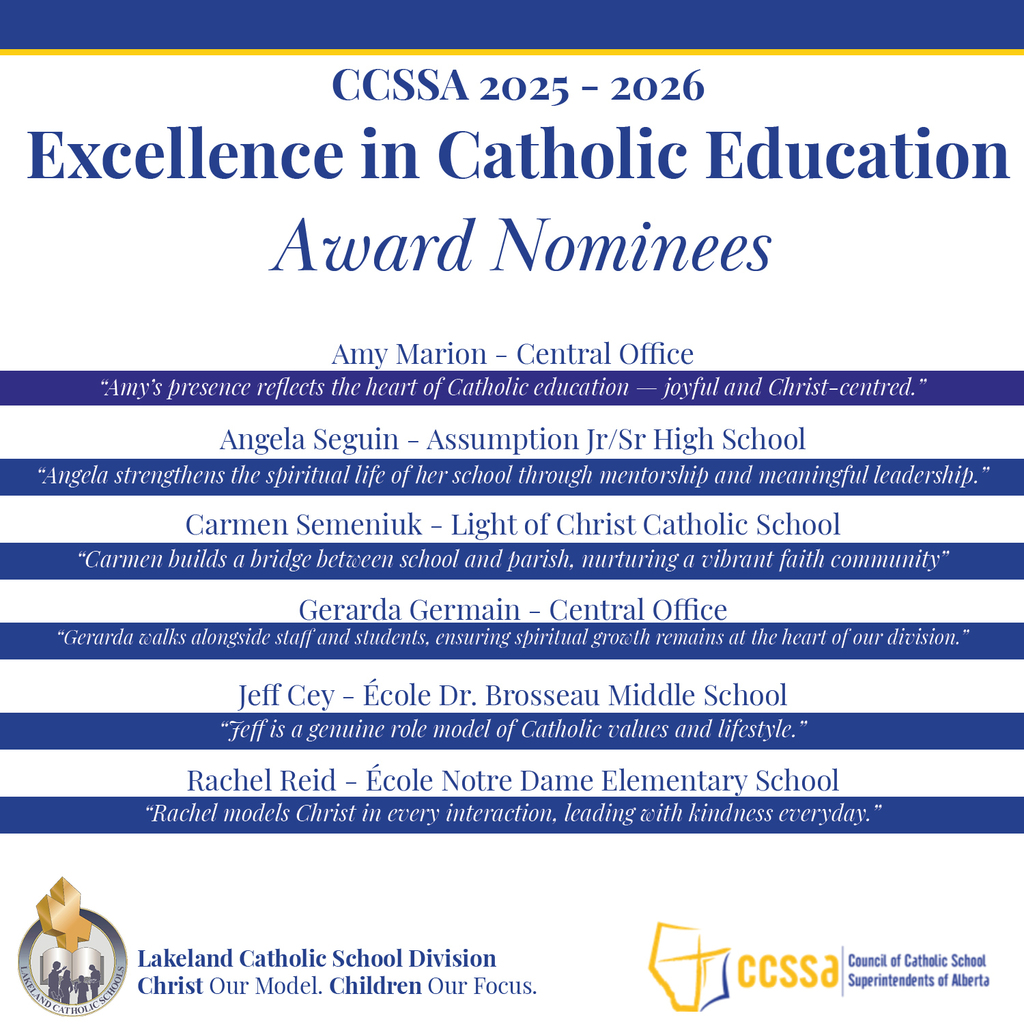 Excellence in catholic education nominees