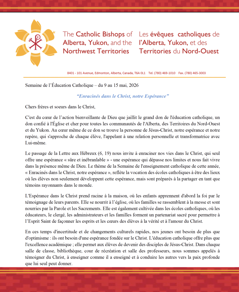 Bishops letter french 