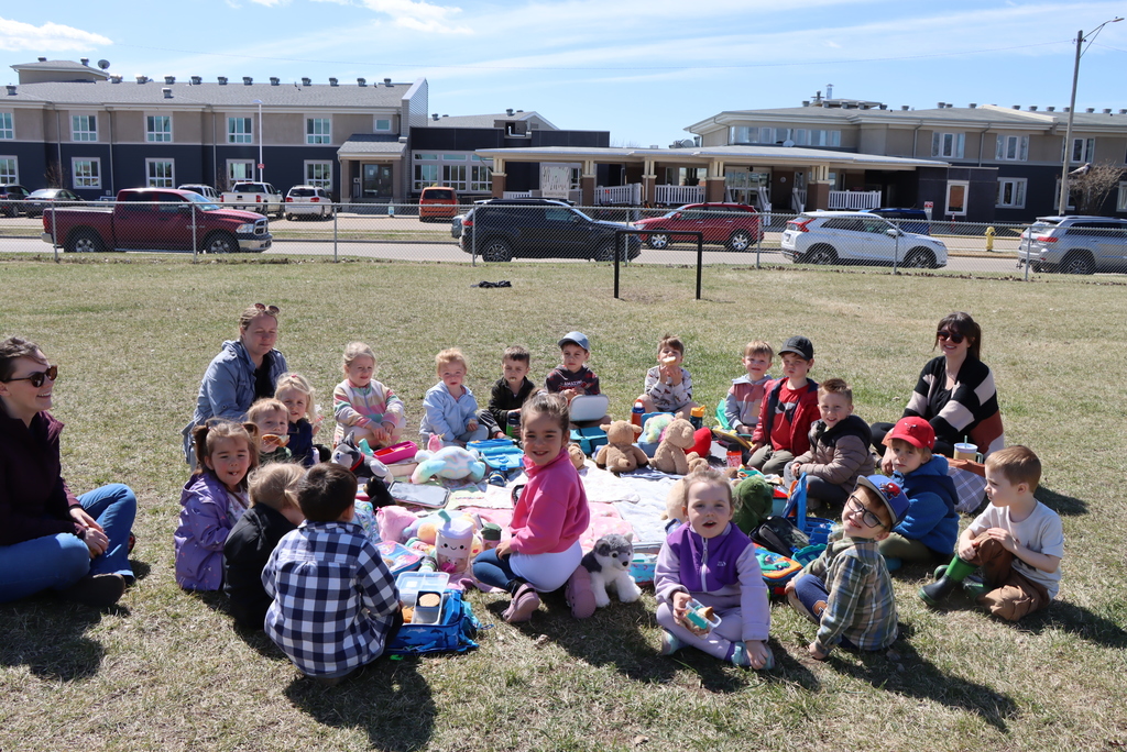 students at a teddy bear picnic