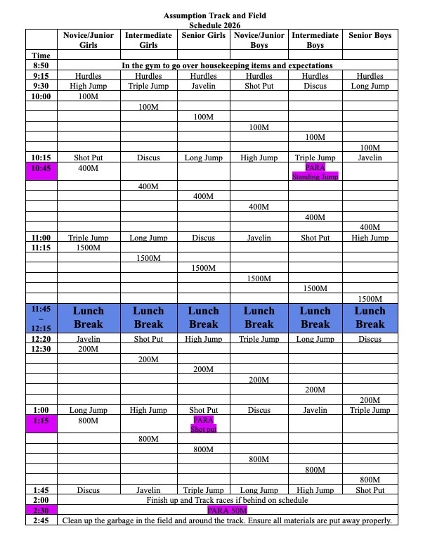schedule