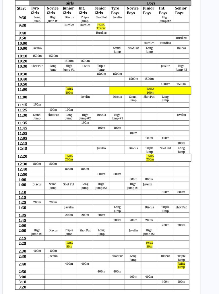 Schedule
