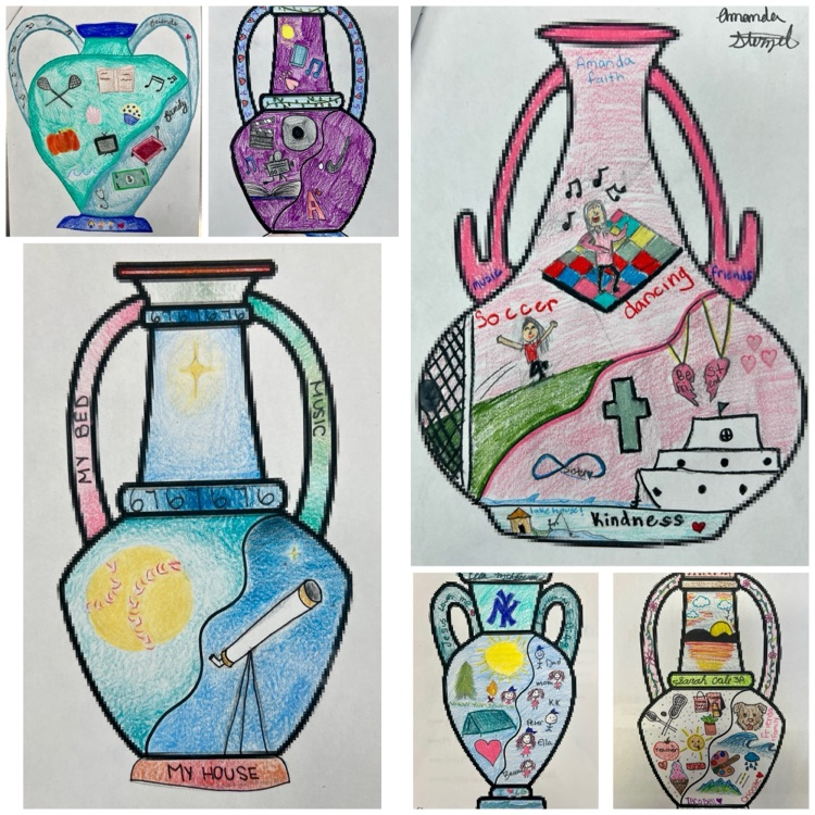 Ceramics 2 students did a beautiful job on their Personal Vessel Blueprint sketches. Every part of the Vessel has personal meaning, from the handles to the foot. 