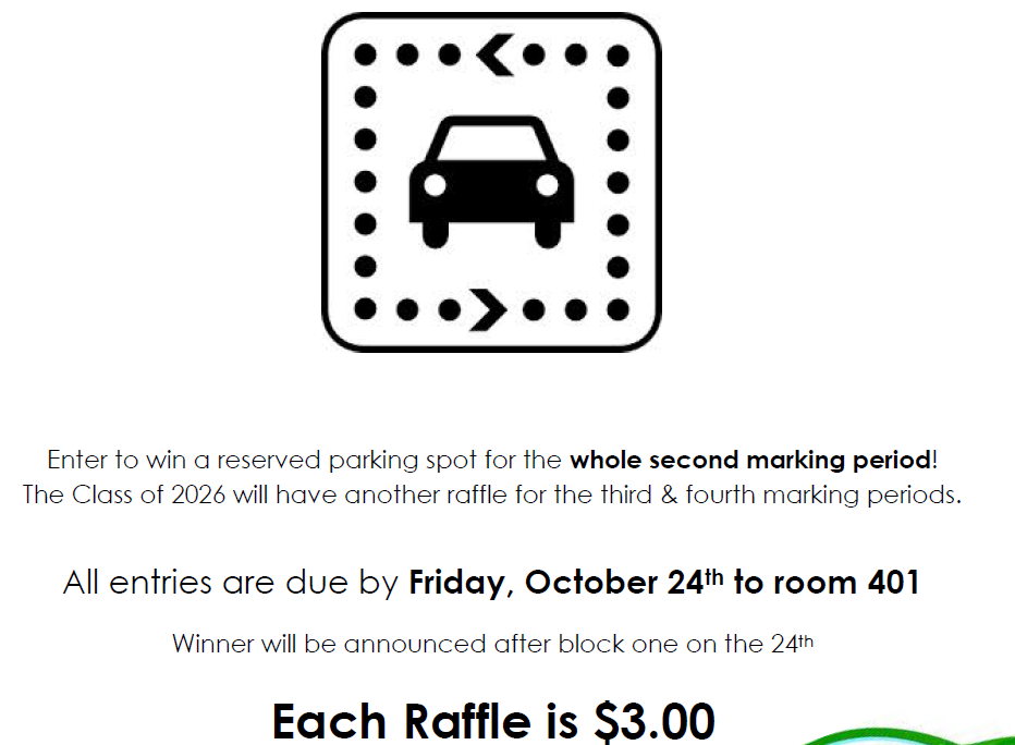 Parking Raffles are $3.00 each. 