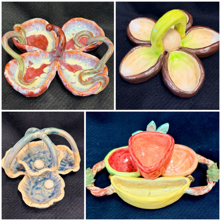 Ceramics 2 students did a beautiful job on their combined pinch platters. 