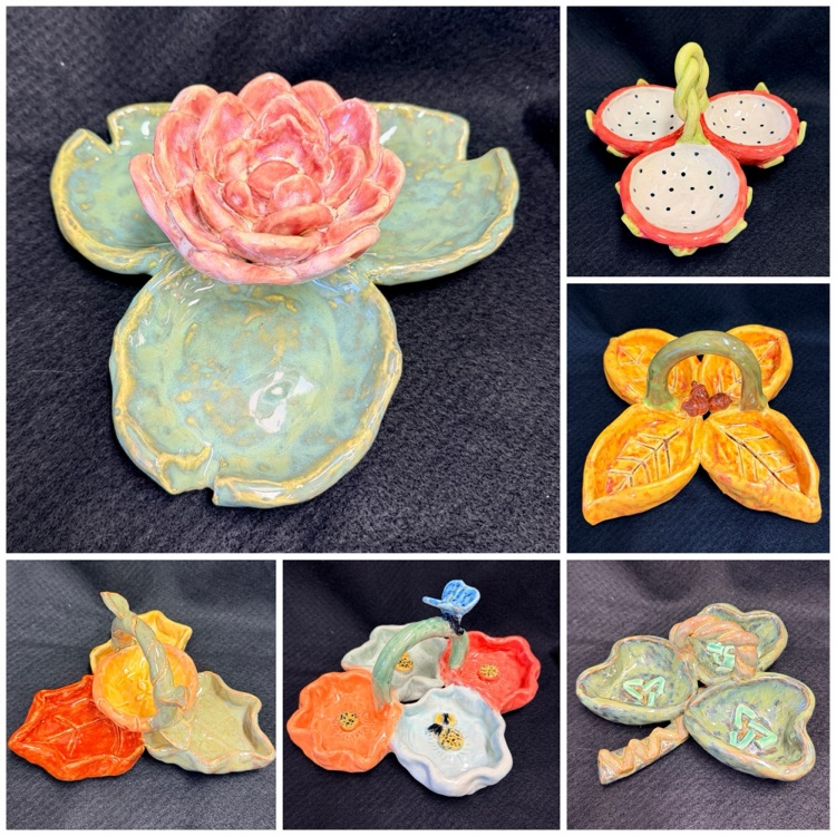 Ceramics 2 students did a beautiful job on their combined pinch platters. 