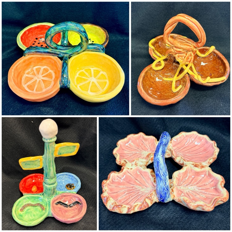 Ceramics 2 students did a beautiful job on their combined pinch platters. 