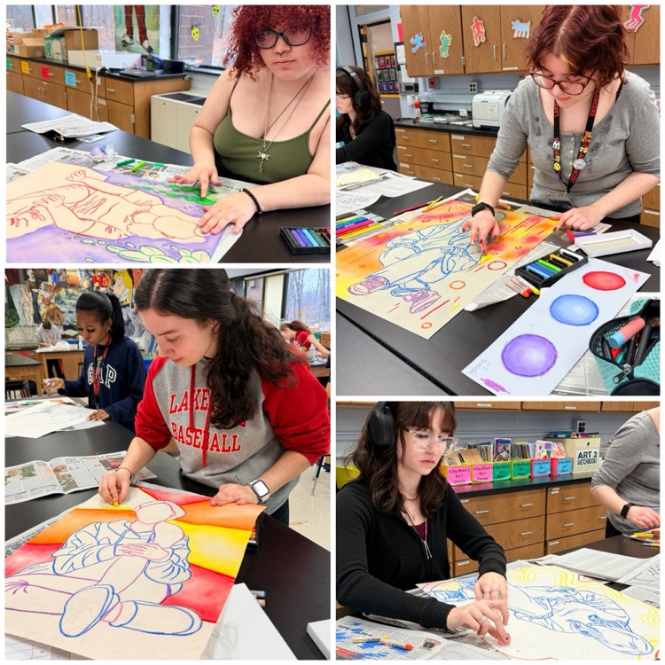 Drawing & Painting students doing a fabulous job with their pastel figure drawings