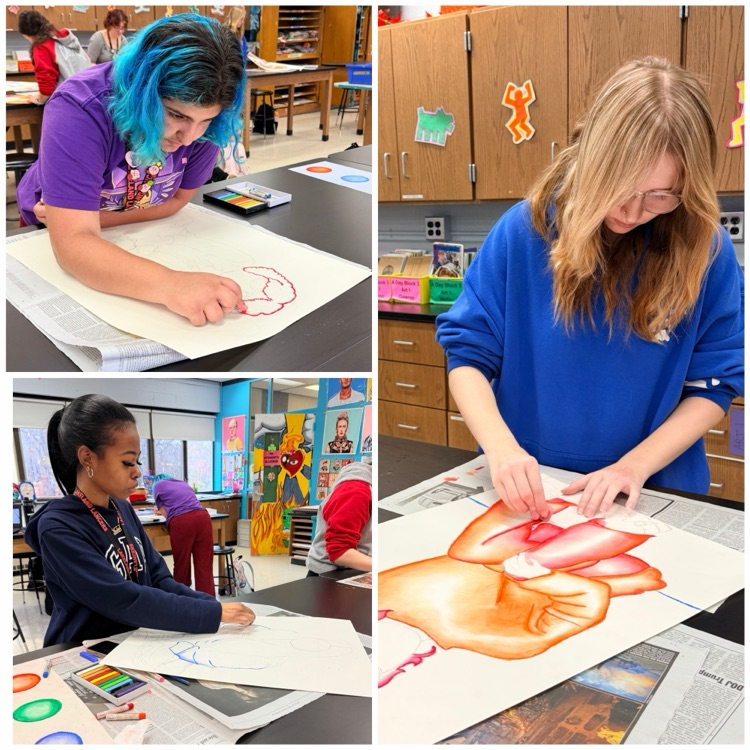 Drawing & Painting students doing a fabulous job with their pastel figure drawings