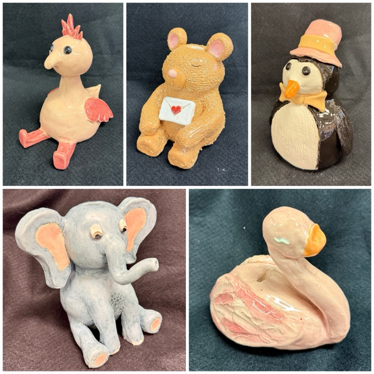 Ceramics 2 students did an amazing job on their combined pinch piggy banks!