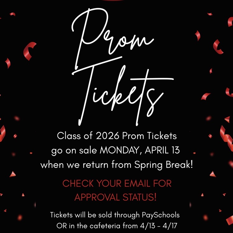 prom tickets go on sale Monday, April 13!