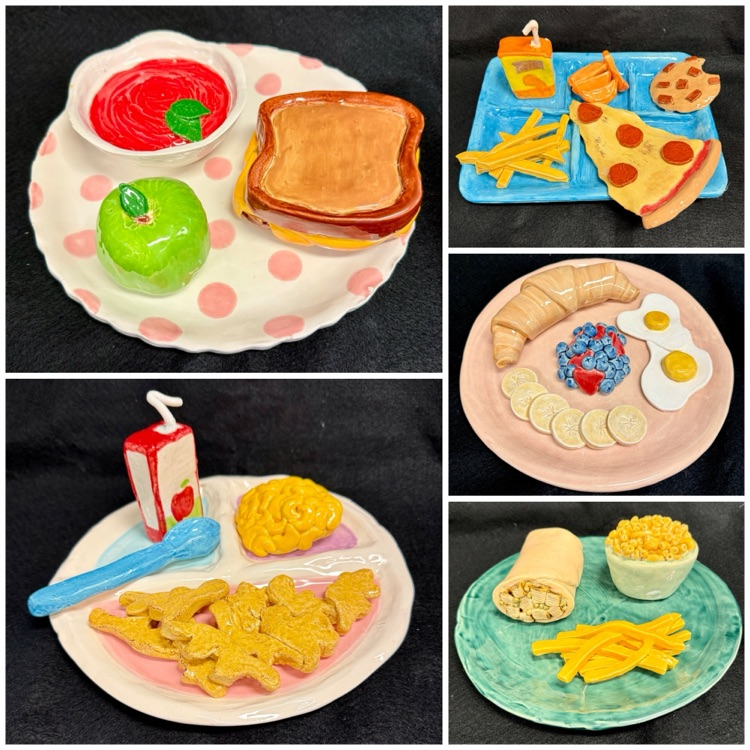 Ceramics 2 students had fun and did an amazing job recreating a plate of food out of clay. This project was inspired by sculptor Claes Oldenburg. 